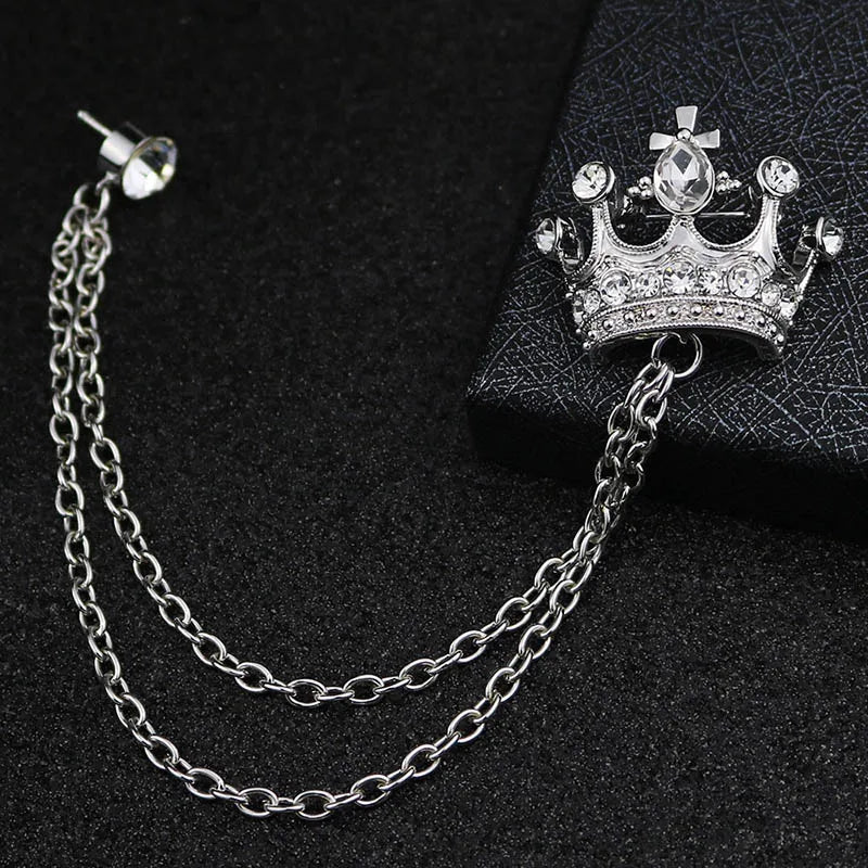 Crown Brooch British Style For Men