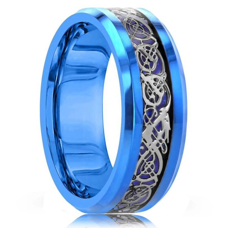 Blue Stainless Steal Ring