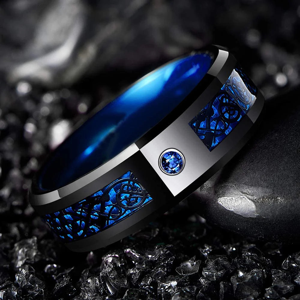 Blue Stainless Steal Ring