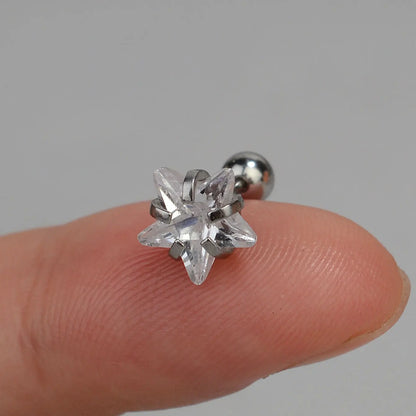 Mini Zircon Star Cartilage Piercing Stud For Women