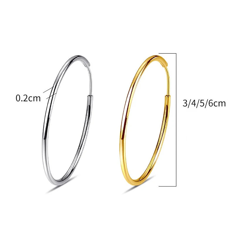 Classic Circle Hoop Earrings For Women