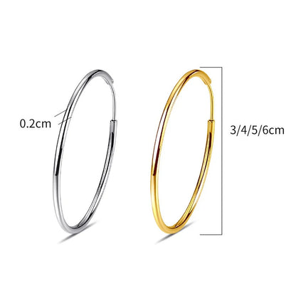 Classic Circle Hoop Earrings For Women