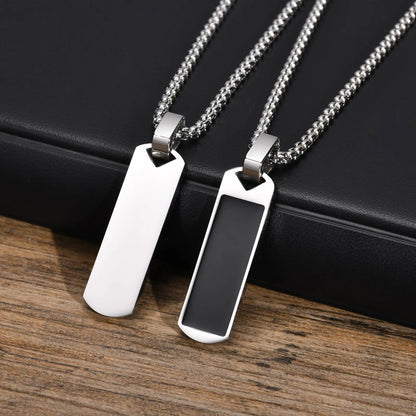 Black Enamel Pendant Necklace