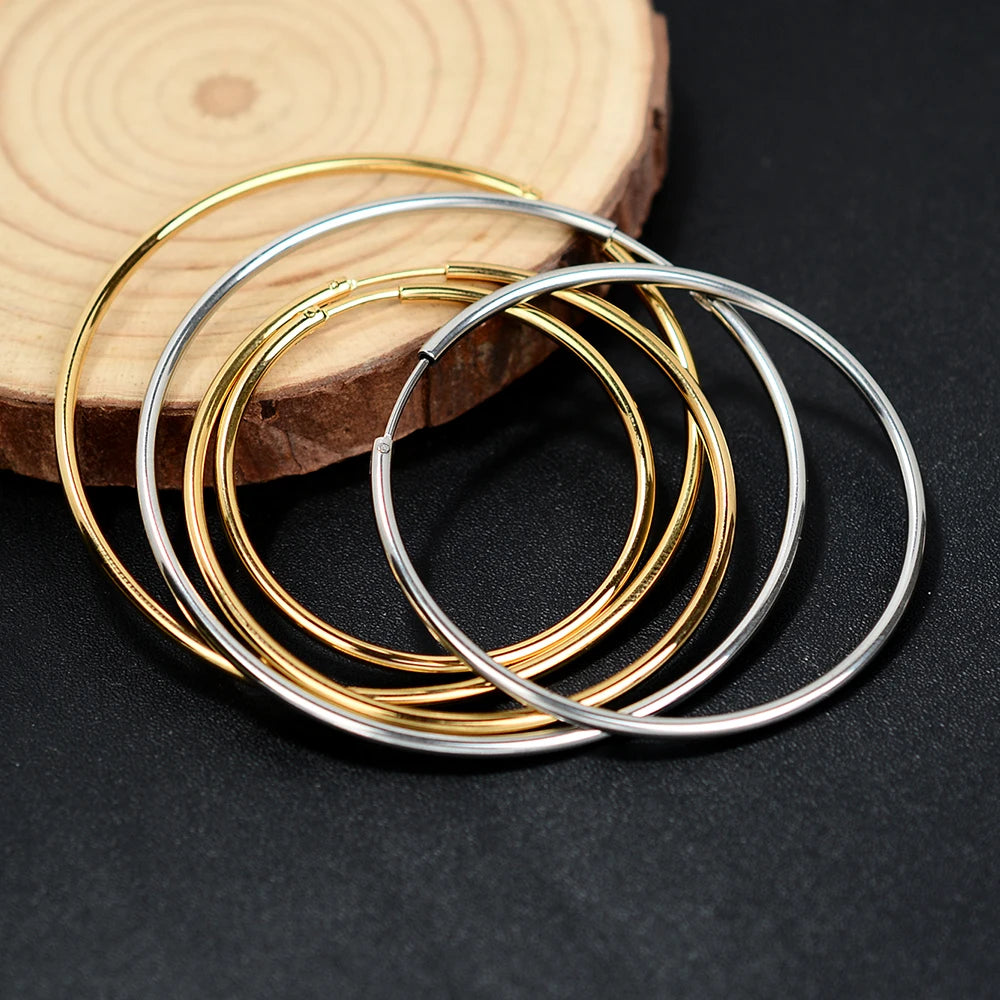 Classic Circle Hoop Earrings For Women