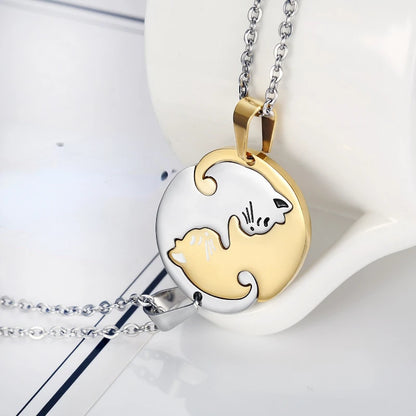 Couple's Gift Cats Pendant Necklace