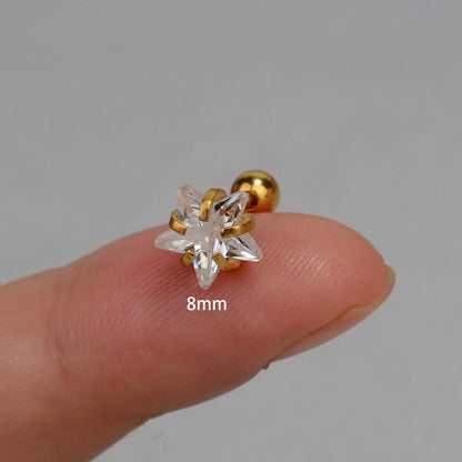 Mini Zircon Star Cartilage Piercing Stud For Women