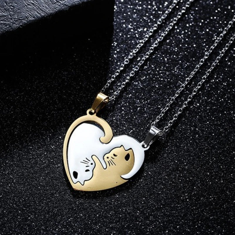 Couple's Gift Cats Pendant Necklace