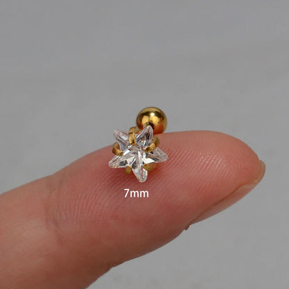 Mini Zircon Star Cartilage Piercing Stud For Women