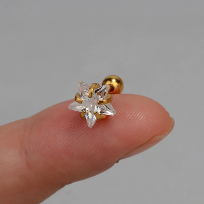 Mini Zircon Star Cartilage Piercing Stud For Women