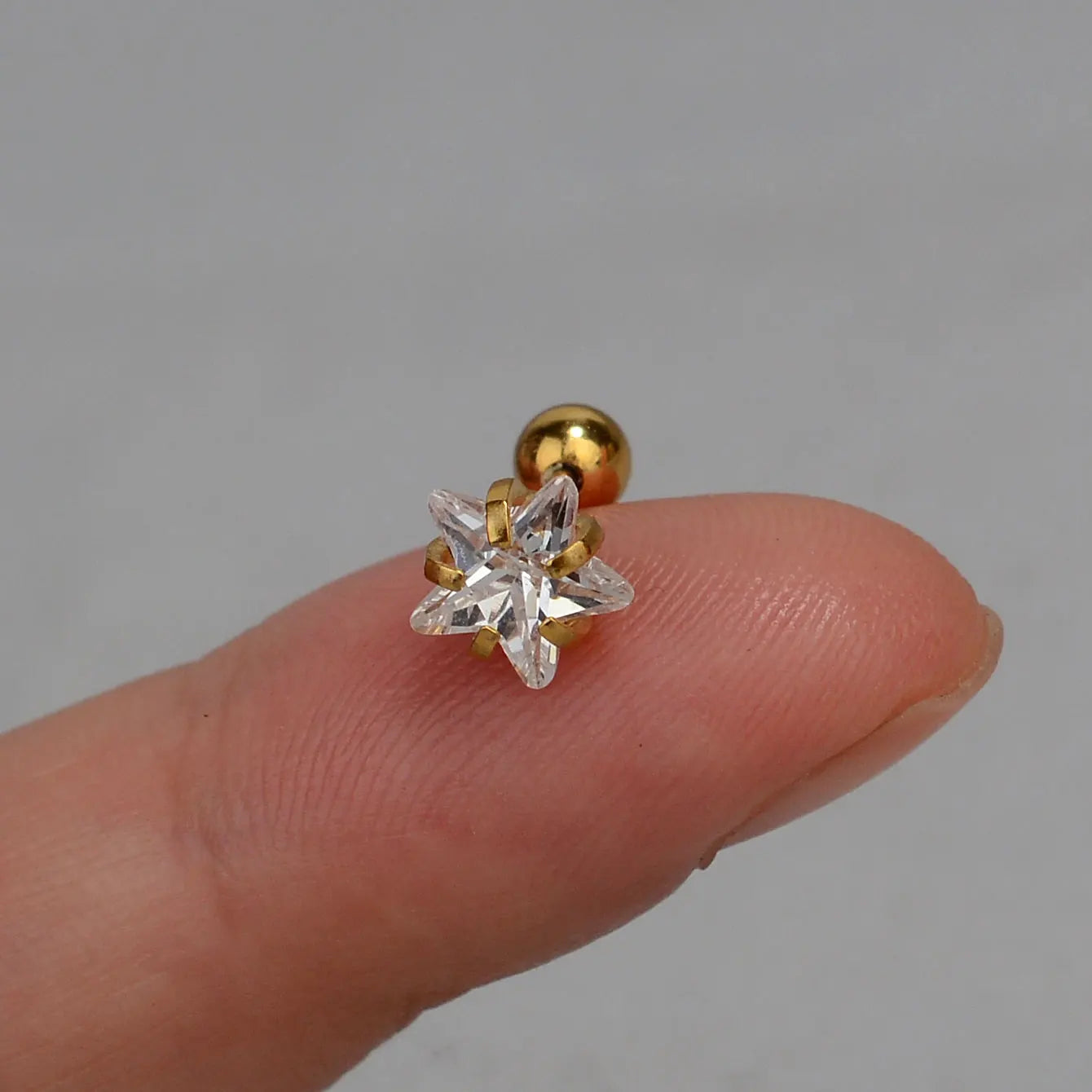 Mini Zircon Star Cartilage Piercing Stud For Women