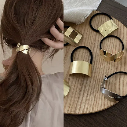 Korean Simple Metal Fashion Elastic Hair Bands