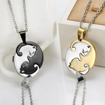 Couple's Gift Cats Pendant Necklace