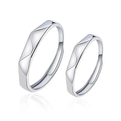 Black And White Lozenge Couple Rings