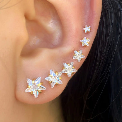 Mini Zircon Star Cartilage Piercing Stud For Women