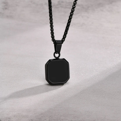 Black Enamel Pendant Necklace