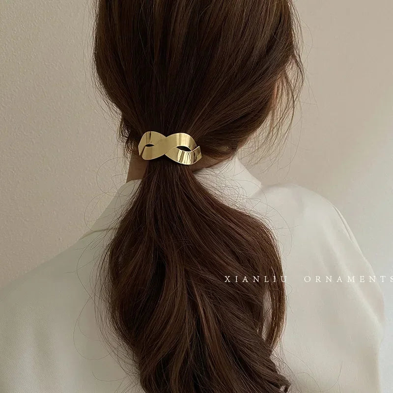 Korean Simple Metal Fashion Elastic Hair Bands