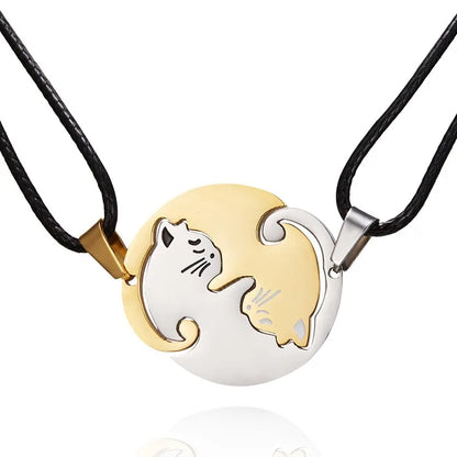 Couple's Gift Cats Pendant Necklace